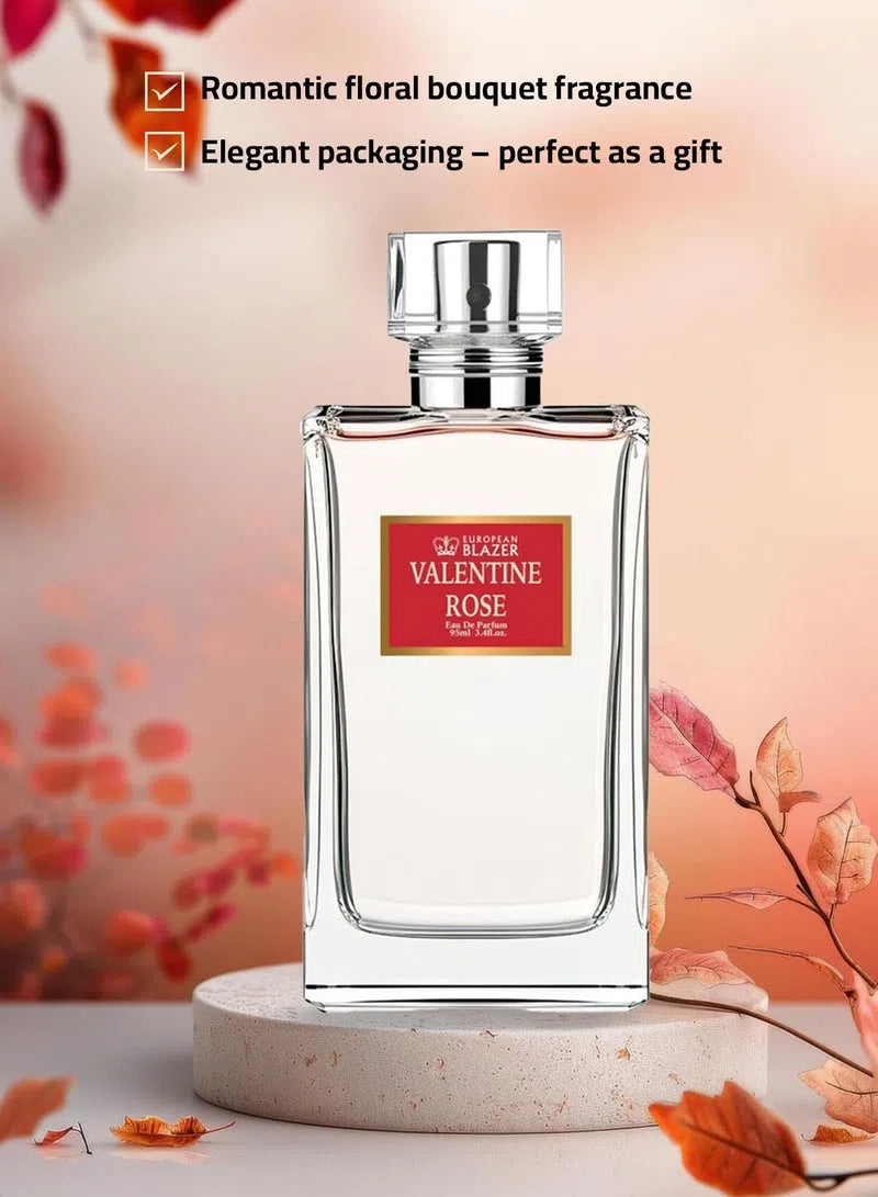 European Blazer Perfume for Women EDP 95ml | Valentine Rose Eau de Parfum – Romantic Floral Fragrance