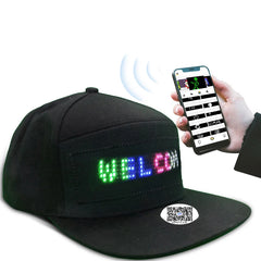 LED Cap Programmable APP Control Editable Colorful LED Hat For Outdoor Carnival