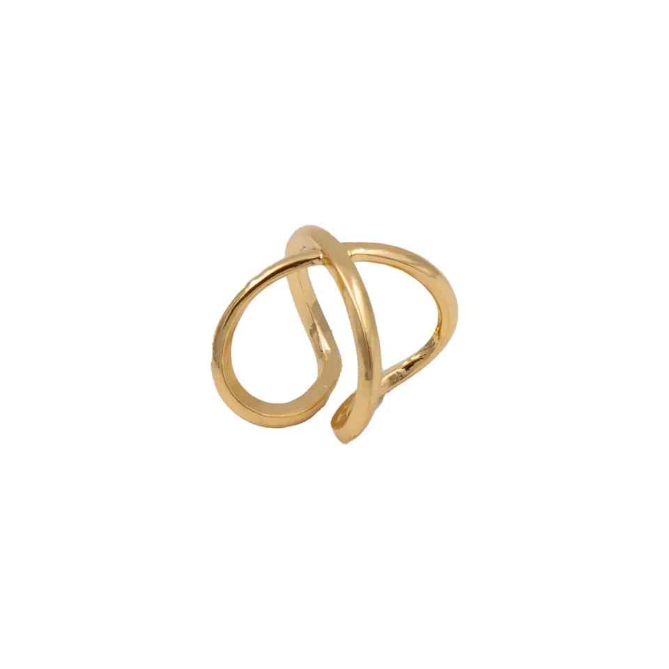 Criss Cross Sterling Golden Ring