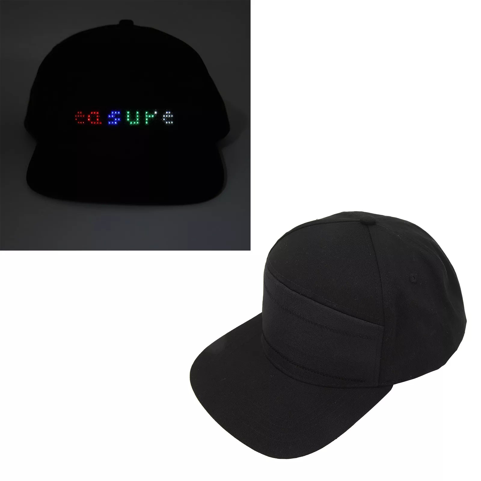 LED Cap Programmable APP Control Editable Colorful LED Hat For Outdoor Carnival