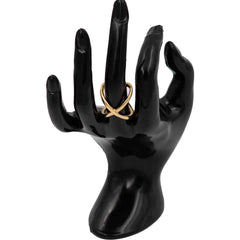 Criss Cross Sterling Golden Ring