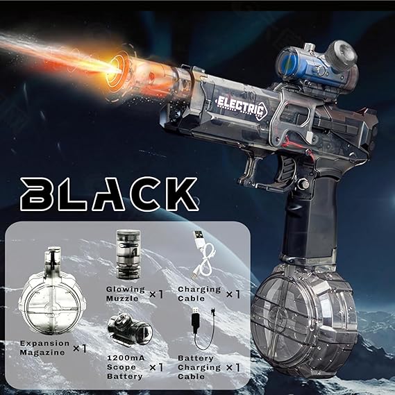 Electric Water Gun for Kidz with Muzzle Flash,Ultimate Battle Blaster Water Pistol,28-32 FT, Powerful High Powered Automatic Squirt Gun Fully Auto Water Blaster,Toy Game for Adult&Kid