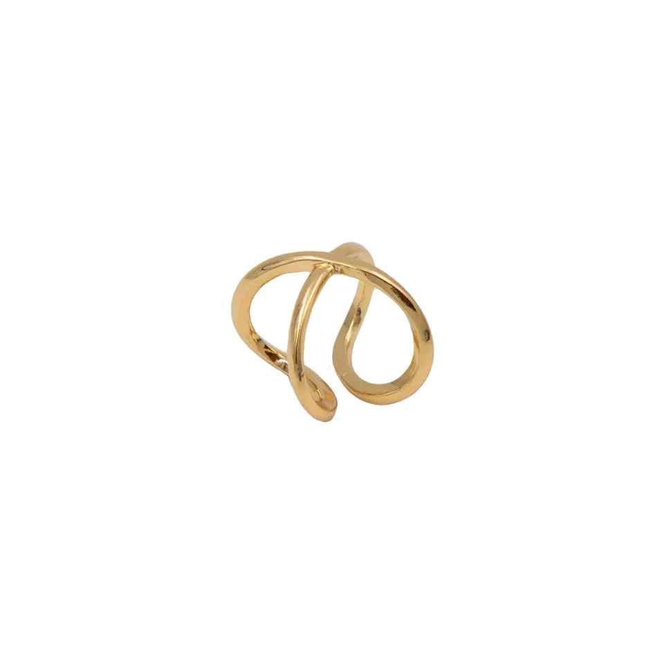 Criss Cross Sterling Golden Ring